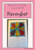 Vorschau - Mal- und Bastelvorlagen - Kalenderblatt November - Geburtstagskalender selbst gestalten - Deckblatt