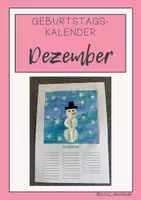 Vorschau - Mal- und Bastelvorlagen - Kalenderblatt Dezember - Geburtstagskalender selbst gestalten - Deckblatt