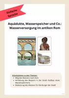 Vorschau - Arbeitsblätter - Materialpaket: Wasserversorgung im antiken Rom I+II (Arbeitsbögen in einfacher Spache) - Deckblatt