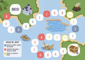 Vista previa - Juegos / Gamificación - TABLERO PIRATA DE LAS VOCALES - página 1