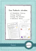 Vorschau - Arbeitsblätter - Eine Postkarte schreiben - Deckblatt