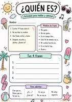 Vorschau - Arbeitsblätter - Bingo de Verano y ¿Quién es? - Deckblatt