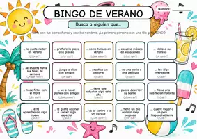 Vorschau - Arbeitsblätter - Bingo de Verano y ¿Quién es? - Seite 1