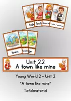 Vorschau - Präsentationen/Tafelbilder - Tafelmaterial Young World 2 Unit 2 "A town like mine" - Klett - Deckblatt