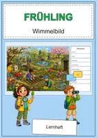 Vorschau - Arbeitsblätter - Frühling Wimmelbild DaZ/DaF Lernheft - Deckblatt