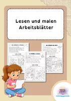 Vorschau - Arbeitsblätter - Lesen und malen – Arbeitsblätter - Deckblatt