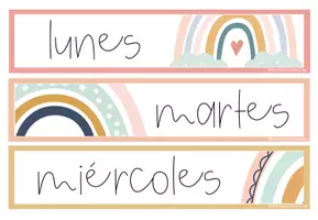 Vista previa - Decoración del aula - DAYS OF THE WEEK - Colección Rainbow & Dots (ENG, ESP, CAT) - página 2