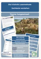 Vorschau - Arbeitsblätter - 5 Schritt Lesemethode Jungsteinzeit Sachtext Klasse 4-6 - Deckblatt