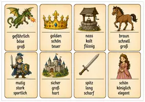 Vorschau - Spiele - Beschreiben-Kartenspiel zum Wortartenschloss - Seite 1