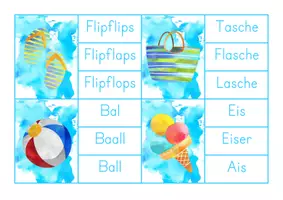 Vorschau - Fördermaterial/Inklusion - Klammerkarten Sommer (dreifach differenziert) - Seite 3