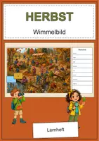 Vorschau - Arbeitsblätter - Herbst Wimmelbild DaZ/DaF Lernheft - Deckblatt