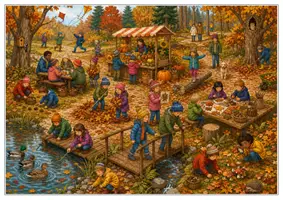 Vorschau - Arbeitsblätter - Herbst Wimmelbild DaZ/DaF Lernheft - Seite 1