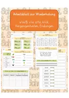 Vorschau - Stundenentwürfe - WIEDERHOLUNGS-AB: s ss ß, i ie, z tz, k ck, Vergangenheiten, Endungen - Deckblatt