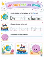 Vorschau - Arbeitsblätter - Lesen, Nachspuren & Schreiben – Einfache Sätze | Vorschule, 1. & 2. Klasse | Frühling. - Seite 1