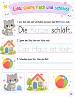 Vorschau - Arbeitsblätter - Lesen, Nachspuren & Schreiben – Einfache Sätze | Vorschule, 1. & 2. Klasse | Frühling. - Seite 3