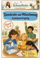 Vorschau - Stationenlernen - Demokratie Klasse 4 Klasse 3 Lesespaziergang - Deckblatt