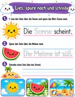 Vorschau - Arbeitsblätter - Sommer – Lesen, Nachspuren & Schreiben | Einfache Sätze für die 1. & 2. Klasse - Deckblatt