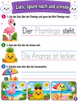 Vorschau - Arbeitsblätter - Sommer – Lesen, Nachspuren & Schreiben | Einfache Sätze für die 1. & 2. Klasse - Seite 3
