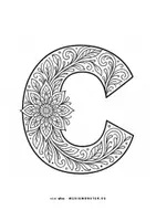 Vorschau - Arbeitsblätter - MANDALA Buchstaben A - Z AUSMALBILDER für Kinder - Seite 3