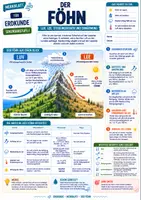 Vorschau - Merkblätter - Föhn - Luv, Lee, Steigungsregen und Erwärmung - Merkblatt Erdkunde Sek 1 - Deckblatt