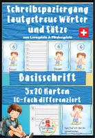Vorschau - Stationenlernen - Schreibspaziergang Frühling in Basisschrift - lautgetreue Wörter und Sätze schreiben - 10fach differenziert - Deckblatt