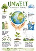Vorschau - Arbeitsblätter - Lernposter + Arbeitsblätter zum Thema "Umwelt" + Lösung & MP3 + Mindmap + Infografik - Deckblatt