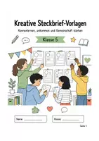 Vorschau - Mal- und Bastelvorlagen - Kennenlernen & Schulstart Klasse 5 | Steckbriefe - Seite 1