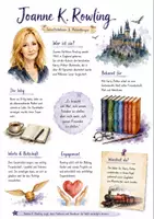 Vorschau - Arbeitsblätter - Lernposter + AB mit Fragen zum Thema "Joanne K. Rowling" + Lösungsblatt + Infografik - Deckblatt