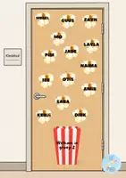 Voorbeeld - Deur klaslokaal - popcorn welkom - Voorblad