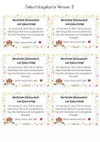 Vorschau - Bildkarten - Geburtstagskarten zum Verteilen (Klasse 1-6) - Seite 3