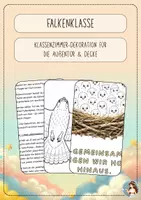 Vorschau - Mal- und Bastelvorlagen - Falkenklasse - Dekoration für die Außentür & Decke - Deckblatt