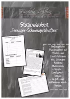 Vorschau - Unterrichtsreihen - Stationsarbeit Sexualkunde Thema "Teenager Schwangerschaften" inkl. Lösungen! - Deckblatt