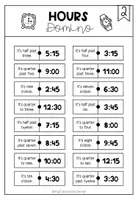 Vista previa - Hojas de trabajo - TELLING THE TIME DOMINOES - Dominó de las horas en inglés - página 3