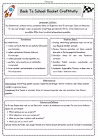 Vorschau - Arbeitsblätter - Back To School: Rocket Craftivity (Schulstart Englisch) - Seite 1