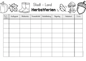 Vorschau - Arbeitsblätter - Stadt- Land- Fluss Herbstferienedition - Seite 1