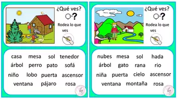 Vista previa - Hojas de trabajo - 👀 ¿QUÉ VES? – DISCRIMINACIÓN VISUAL Y VOCABULARIO - página 2