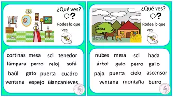 Vista previa - Hojas de trabajo - 👀 ¿QUÉ VES? – DISCRIMINACIÓN VISUAL Y VOCABULARIO - página 3