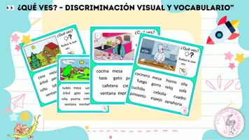Vista previa - Hojas de trabajo - 👀 ¿QUÉ VES? – DISCRIMINACIÓN VISUAL Y VOCABULARIO - Portada