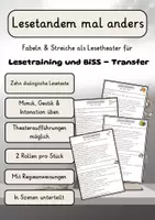 Vorschau - Arbeitsblätter - Lesetandem mal anders - Fabeln & Geschichten als Lesetheater - Deckblatt