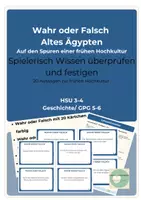 Vorschau - Stationenlernen - Wahr oder Falsch Sachwissen Altes Ägypten 20 Aussagen - Deckblatt