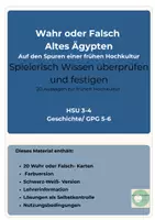 Vorschau - Stationenlernen - Wahr oder Falsch Sachwissen Altes Ägypten 20 Aussagen - Seite 1