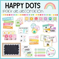 Vista previa - Decoración del aula - HAPPY DOTS - Pack de decoración en INGLÉS - Portada