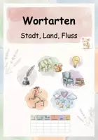 Vorschau - Spiele - Wortarten Spiel - Stadt, Land, Fluss - Deckblatt