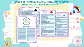 Vista previa - Hojas de trabajo - ROSCO DE ADJETIVOS, VERBOS Y SUSTANTIVOS - Portada