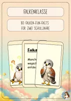 Vorschau - Präsentationen/Tafelbilder - Falkenklasse - 80 Falken-Fun-Facts für zwei Schuljahre - Deckblatt