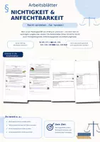 Vorschau - Arbeitsblätter - Anfechtbarkeit und Nichtigkeit von Rechtsgeschäften - Deckblatt