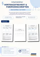 Vorschau - Arbeitsblätter - Vertragsfreiheit und Formvorschriften - Deckblatt
