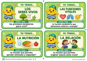 Vista previa - Unidades / Secuencias / Situaciones de Aprendizaje - Yo tengo… ¿Quién tiene? Los seres vivos Juego de 36 tarjetas 4.º Primaria - página 3