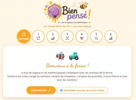 Aperçu - Jeux - Bien pensé ! : Jeux de maths interactif et à imprimer - Page de couverture