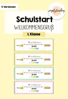 Vorschau - Poster - Willkommensgruß - Schulstart - 1.Klasse - Bleistift/Stift - Deckblatt